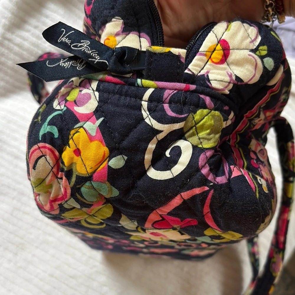 Vera Bradley Black and Pink Quilted Shoulder Bag - Picture 6 of 8